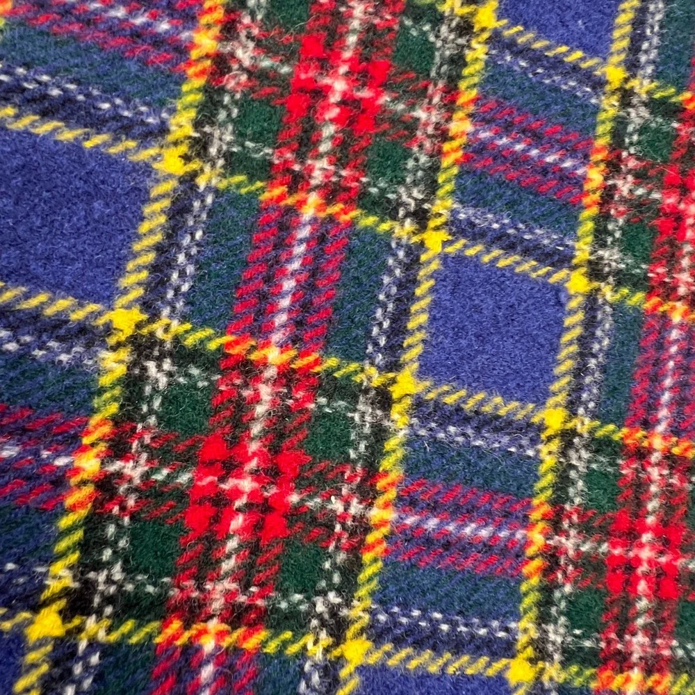 Kynoch Scarf Unisex Blue Plaid Wool Tartan Keith Scotland Vintage Scottie Dog